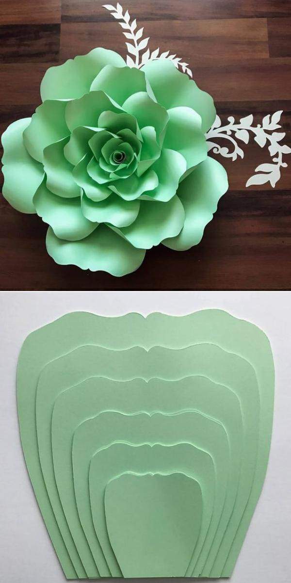 Ideias e modelos de flores de papel gigante - moldes