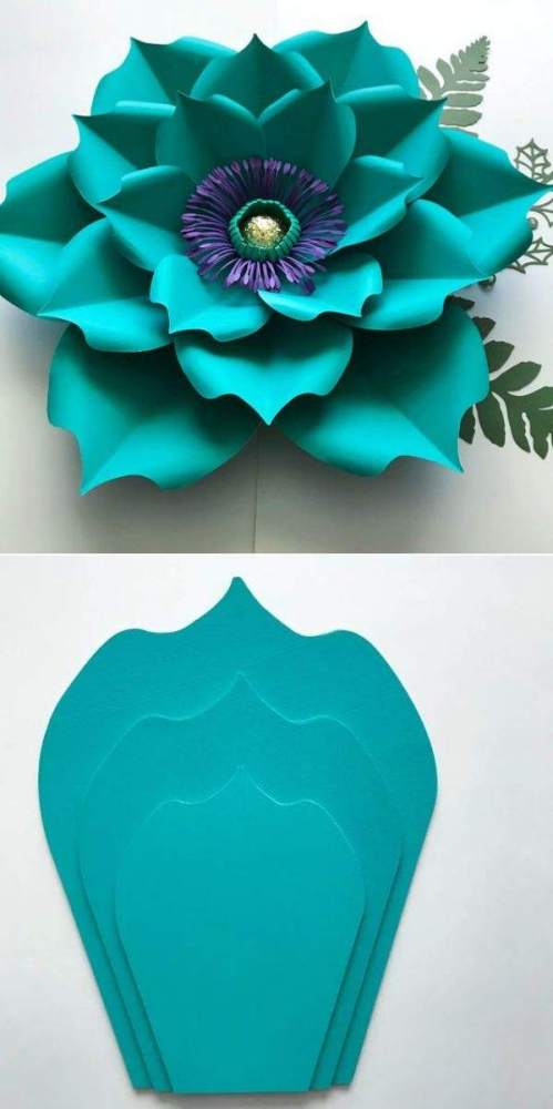 Ideias e modelos de flores de papel gigante - moldes
