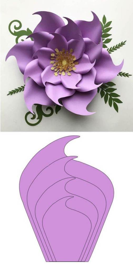 Ideias e modelos de flores de papel gigante - moldes