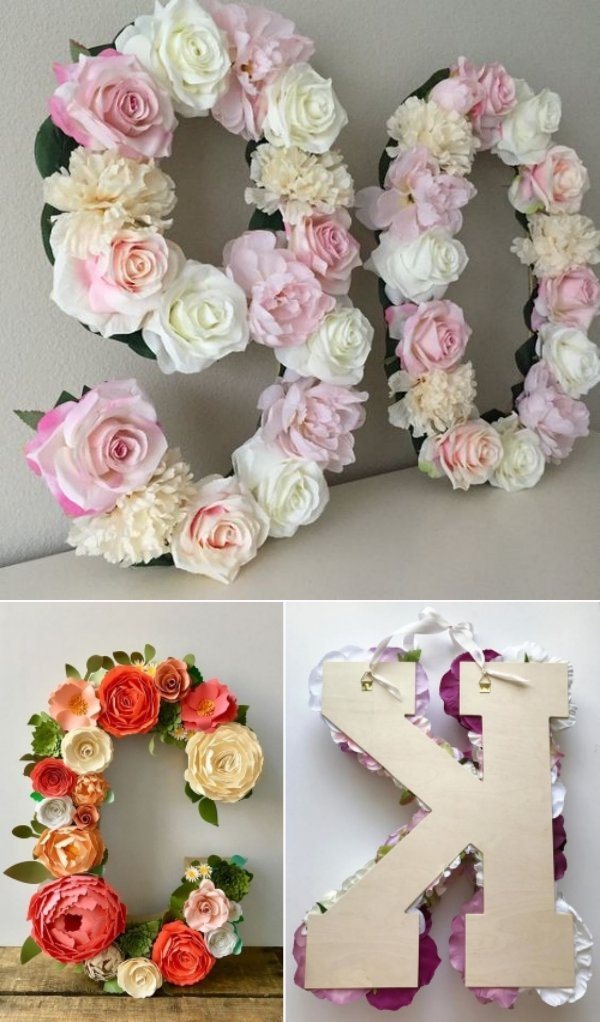 Ideias e modelos de flores de papel gigante - letras e números