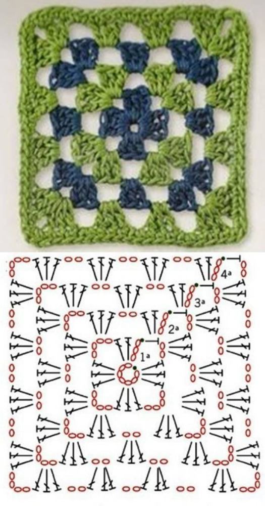 24 modelos e gráficos de quadrados de crochê