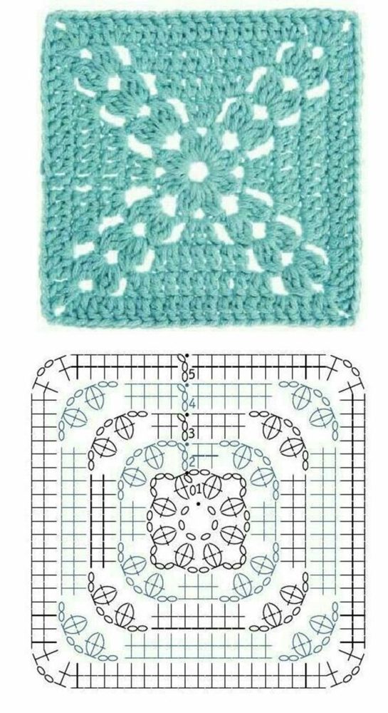 24 modelos e gráficos de quadrados de crochê