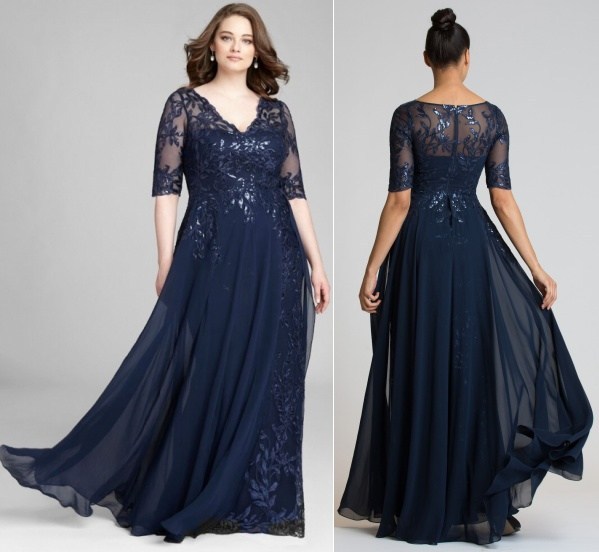 Moda festas: Vestido longo azul - Pantone 2020