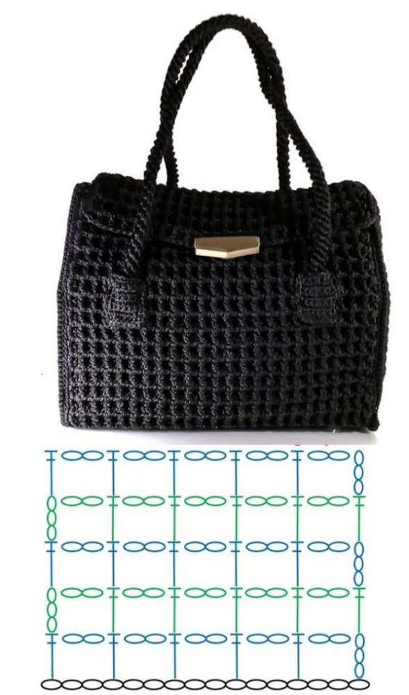 10 modelos de bolsa de crochê e gráficos