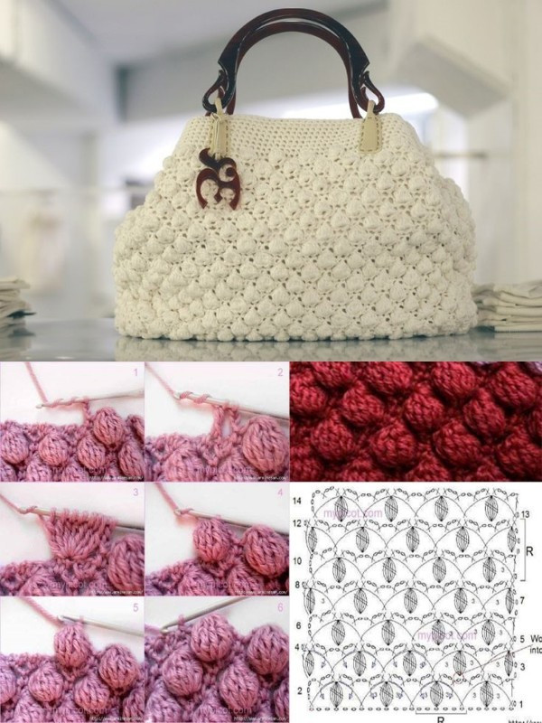 10 modelos de bolsa de crochê e gráficos