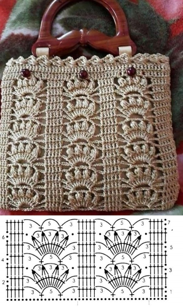 10 modelos de bolsa de crochê e gráficos
