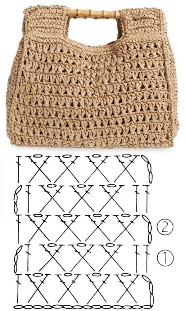 10 modelos de bolsa de crochê e gráficos