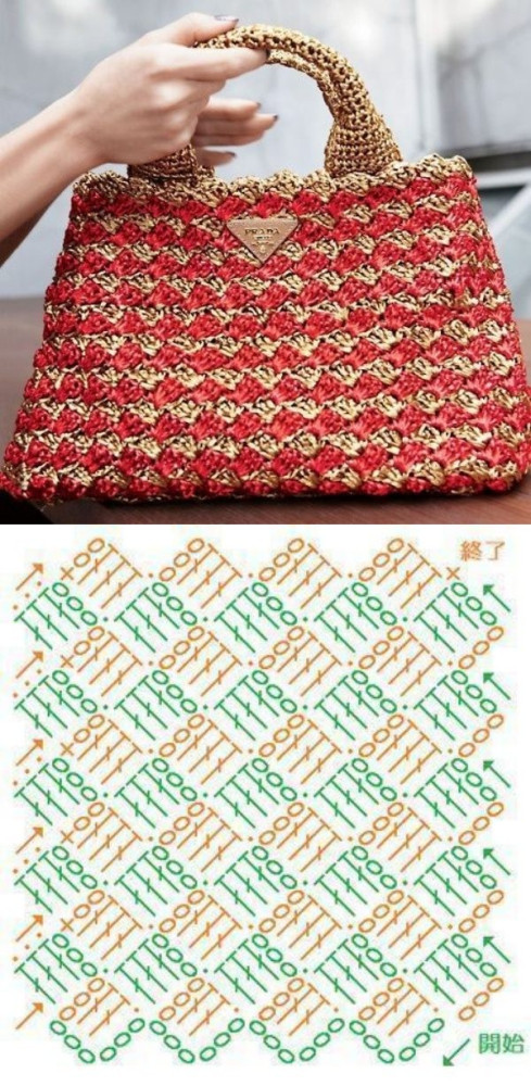 10 modelos de bolsa de crochê e gráficos