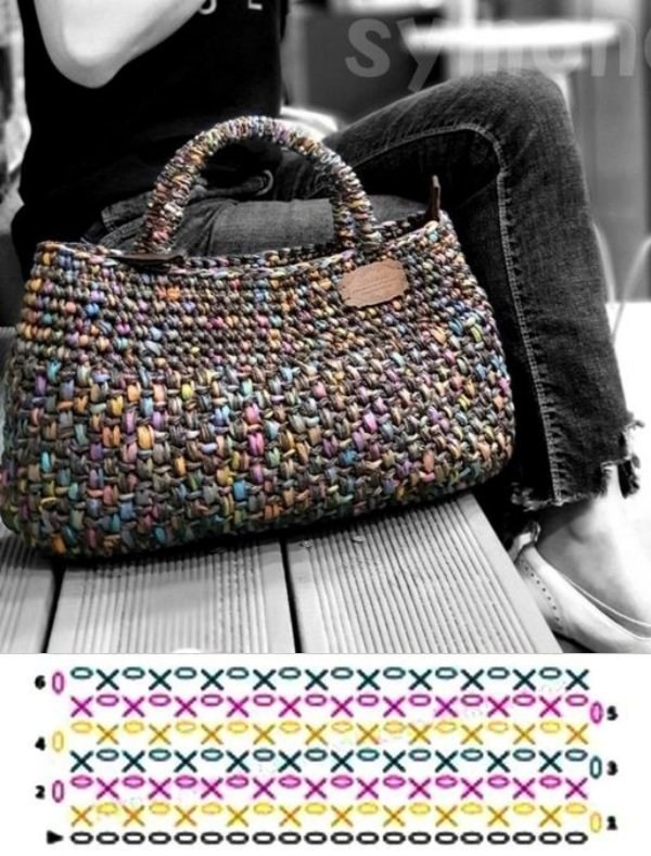 10 modelos de bolsa de crochê e gráficos