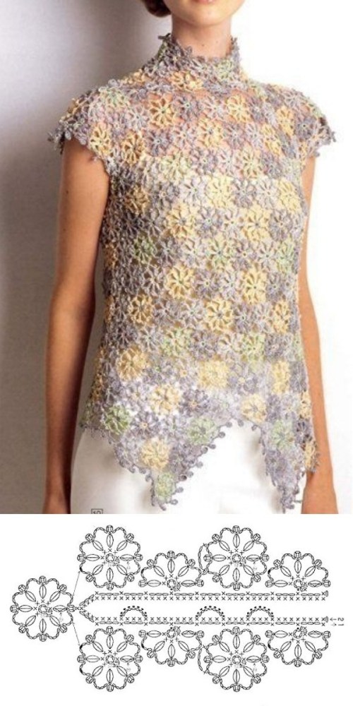 +11 modelos e ponto de crochê para blusas
