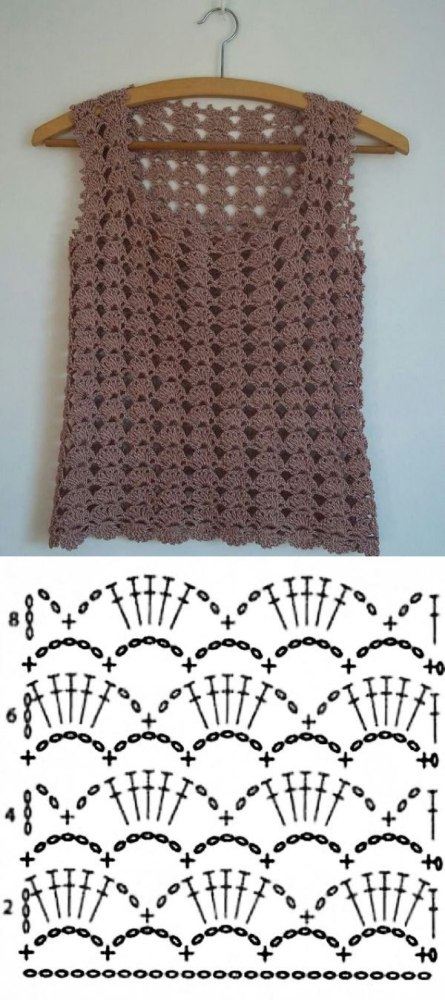 +11 modelos e ponto de crochê para blusas