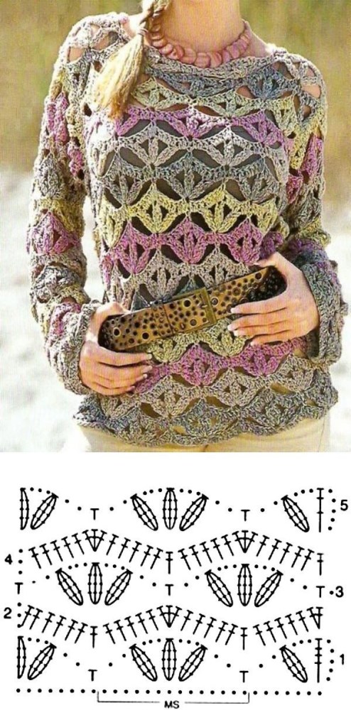 +11 modelos e ponto de crochê para blusas