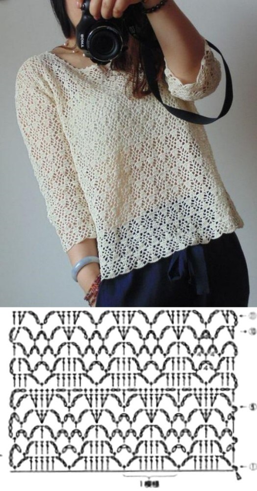 +11 modelos e ponto de crochê para blusas
