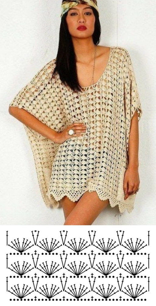 +10 modelos de blusa de crochê com gráfico do ponto