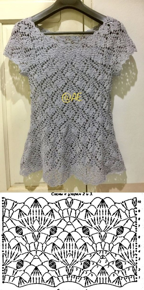 +10 modelos de blusa de crochê com gráfico do ponto