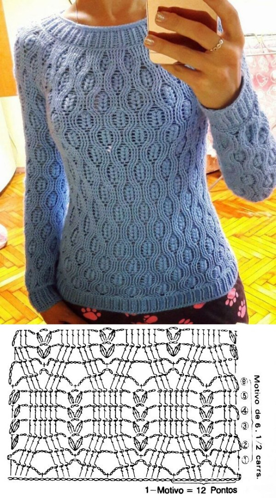 +10 modelos de blusa de crochê com gráfico do ponto