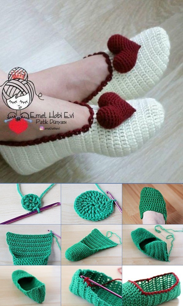 Pelmel that's all Challenge 12 Modelos de sapatilha de crochê para ficar em casa ⋆ De Frente Para O Mar