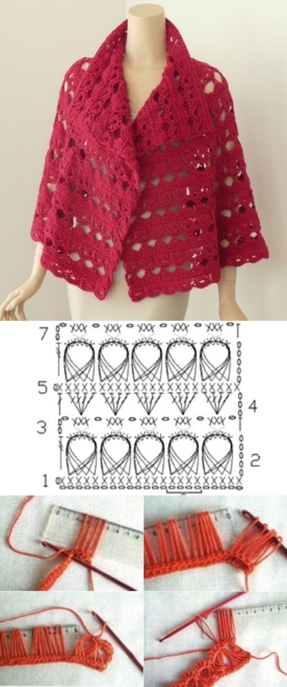 Blusa de crochê com gráfico