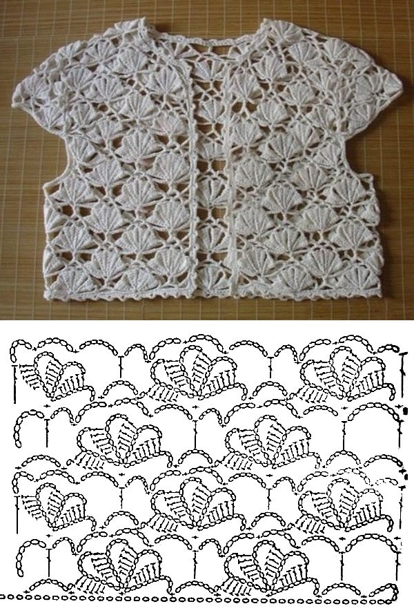 Blusa de crochê com gráfico