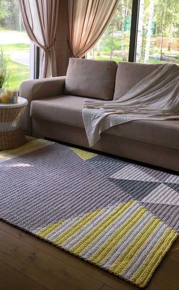 Faça e decore com lindos tapetes de crochê geométrico
