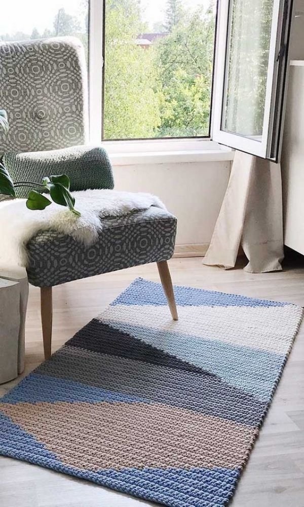 Faça e decore com lindos tapetes de crochê geométrico