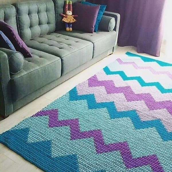 Faça e decore com lindos tapetes de crochê geométrico