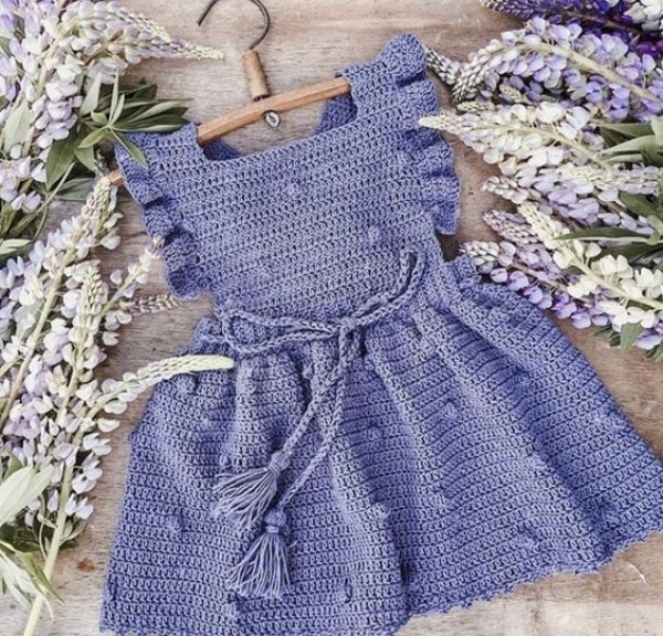 Vestido para store bebe em croche