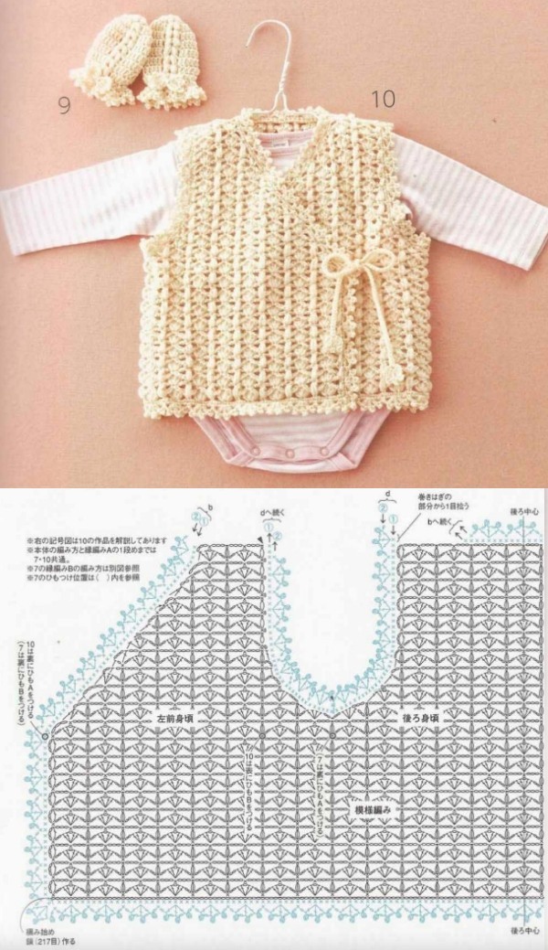 Roupinha de bebê em crochê com gráfico