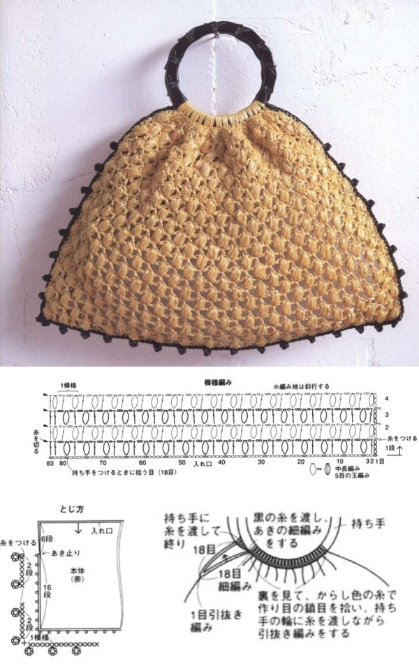 11 Modelos de bolsa de crochê com gráfico do ponto