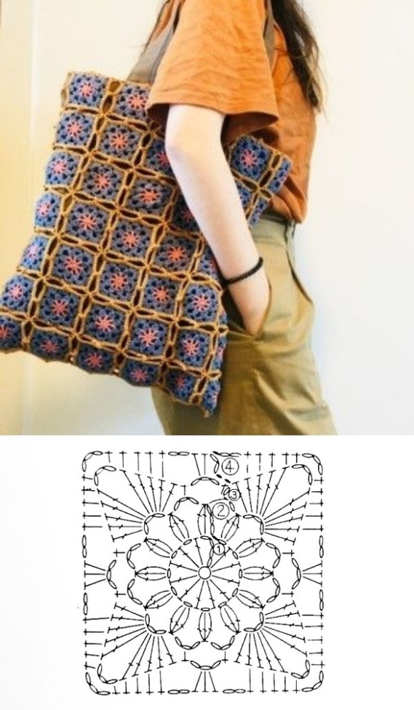 11 Modelos de bolsa de crochê com gráfico do ponto