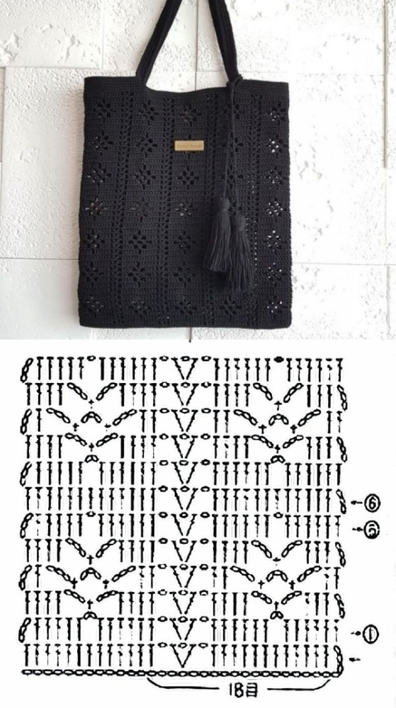 11 Modelos de bolsa de crochê com gráfico do ponto