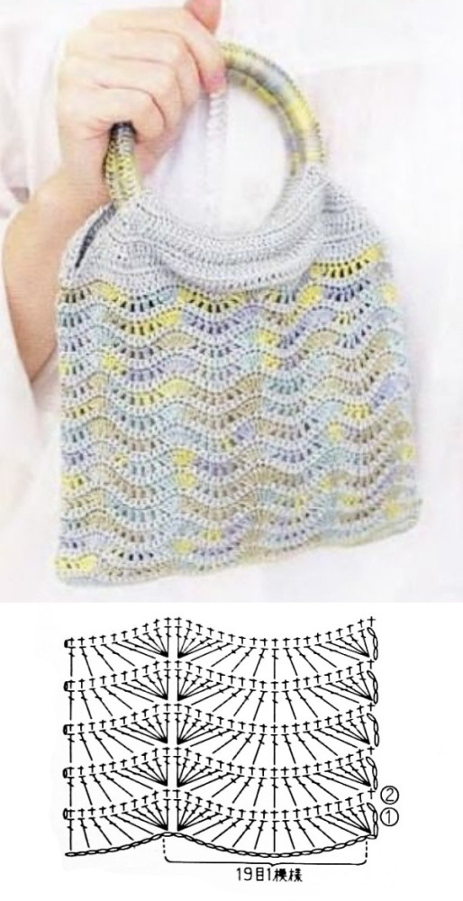 11 Modelos de bolsa de crochê com gráfico do ponto