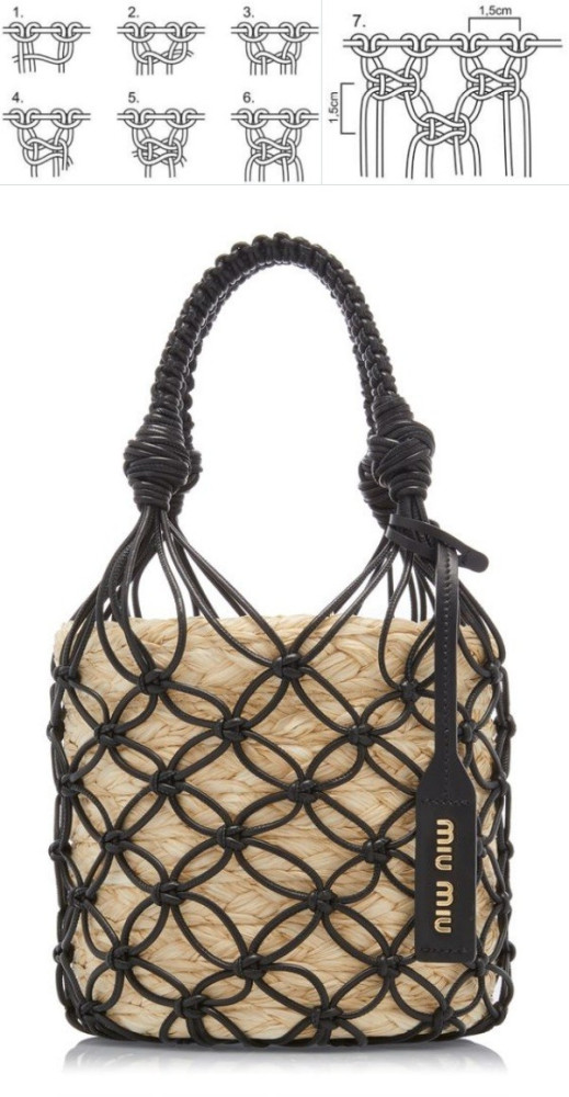 11 Modelos de Bolsa de Macramê com Gráfico para Copiar