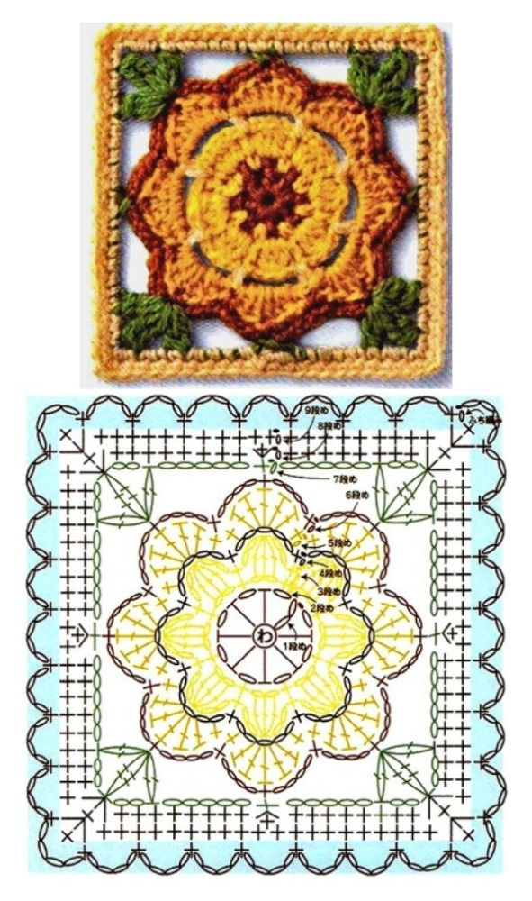 +14 quadrados de crochê com gráfico para copiar