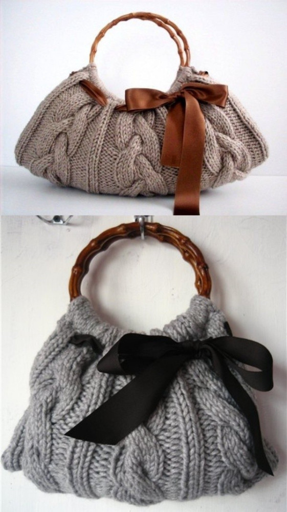 15 Modelos de bolsas com trança de tricô