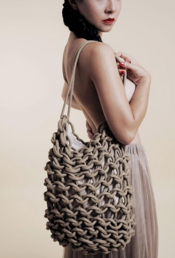 Modelos de bolsa de tricô com fio náutico