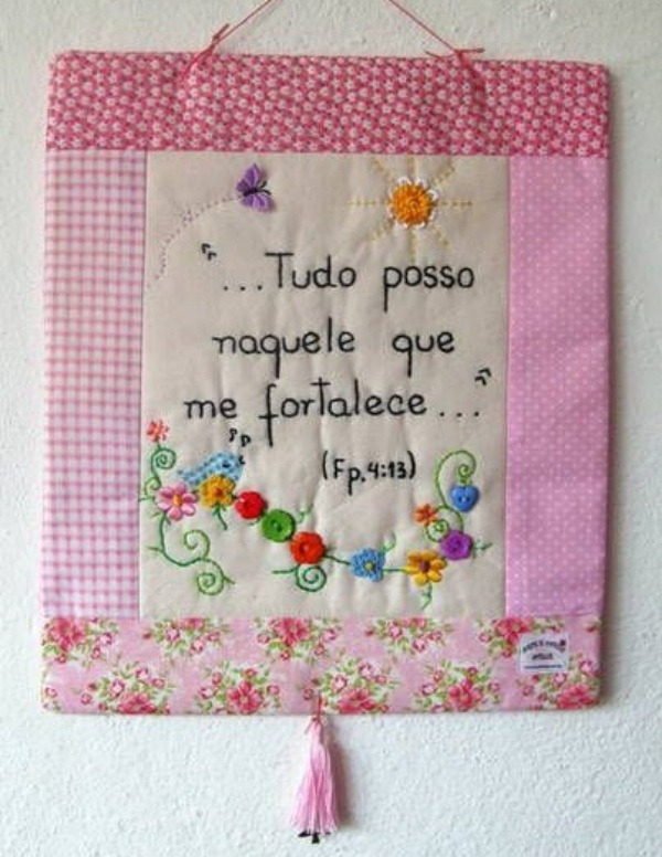 17 inspirações de mensagem bordada para fazer e decorar