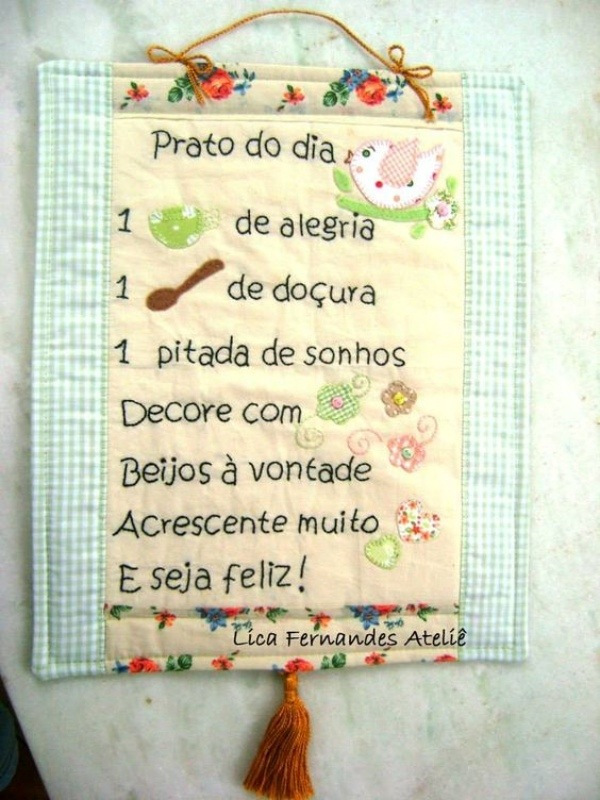 17 inspirações de mensagem bordada para fazer e decorar