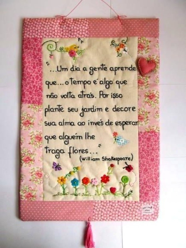 17 inspirações de mensagem bordada para fazer e decorar