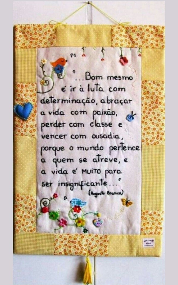 17 inspirações de mensagem bordada para fazer e decorar