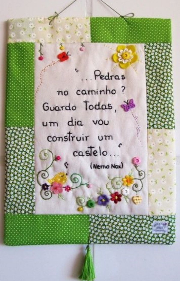 17 inspirações de mensagem bordada para fazer e decorar
