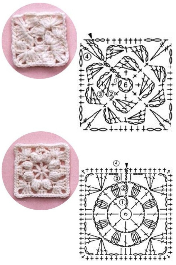 100 Quadrados de Crochê com Gráfico  Parte 3