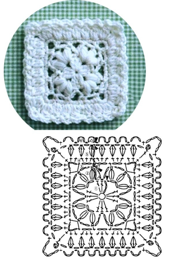 100 Quadrados de Crochê com Gráfico Parte 5