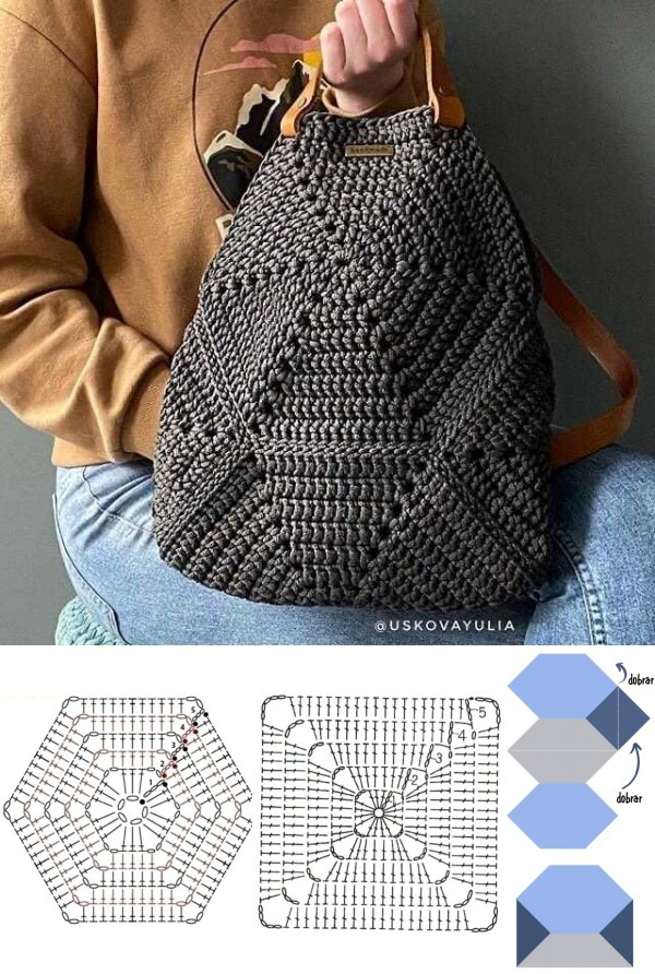 13 Lindas bolsas de crochê geométrico