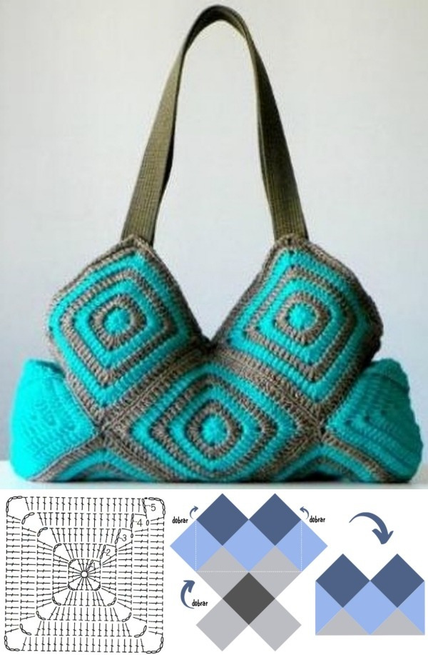 13 Lindas bolsas de crochê geométrico