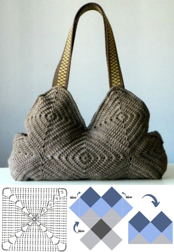 13 Lindas bolsas de crochê geométrico