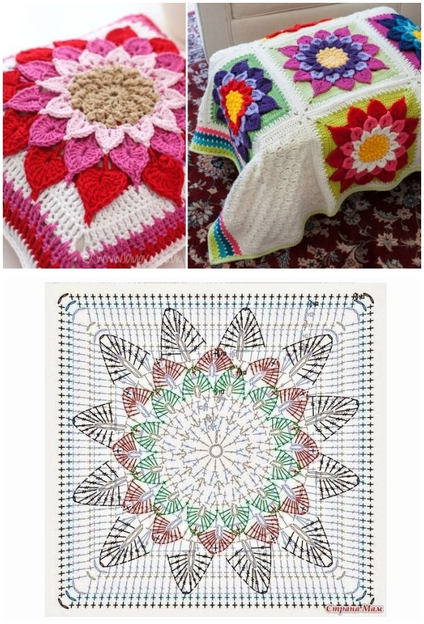 Colchas e almofadas de crochê -16 ideias para copiar