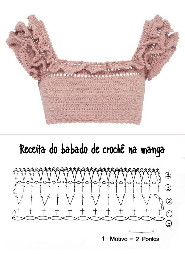 Blusinhas crop top de crochê para copiar