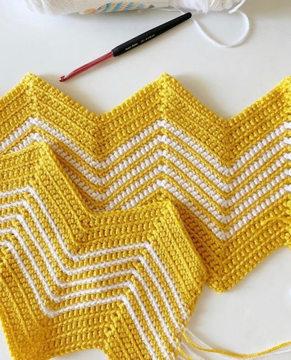 Tipos de Ponto de Crochê Zig-zag