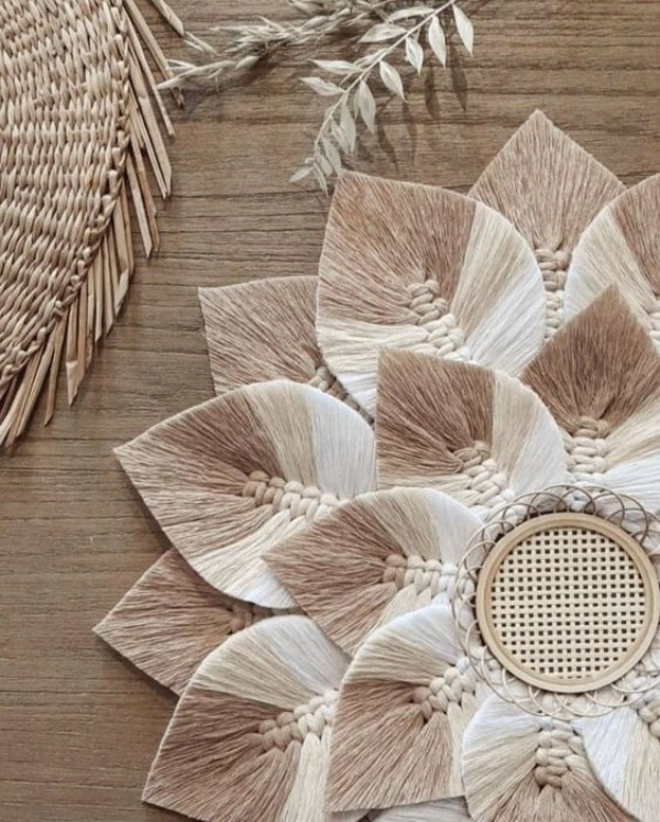 17 Ideias com as decorativas folhas de macramê